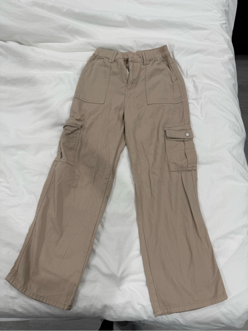 SHEIN Taupe Cargo Straight-Leg Pants
